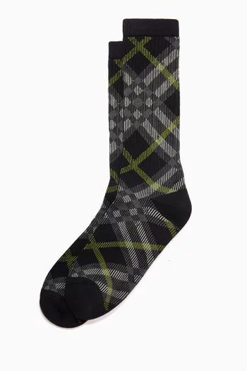 Check Socks in Cotton-blend