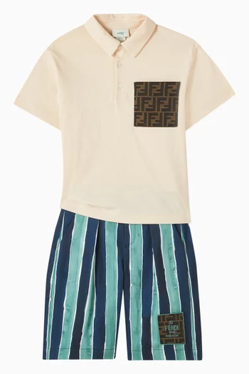 FF Patch Polo Shirt in Cotton