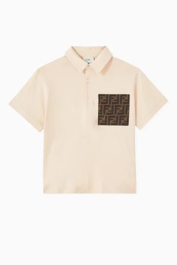 FF Patch Polo Shirt in Cotton