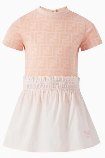 Logo Skirt in Cotton Poplin