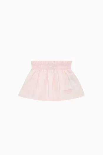 Logo Skirt in Cotton Poplin