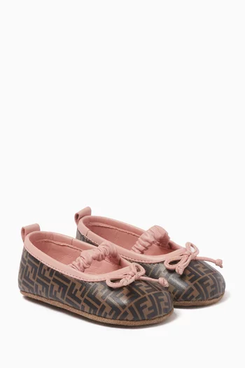 FF Ballerina Flats in Leather
