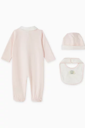 Logo-embroidered Pyjama Set in Cotton-fleece