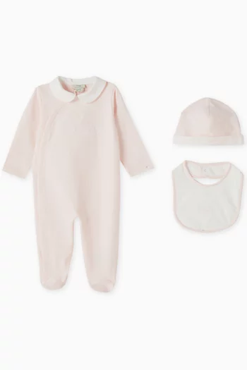 Logo-embroidered Pyjama Set in Cotton-fleece
