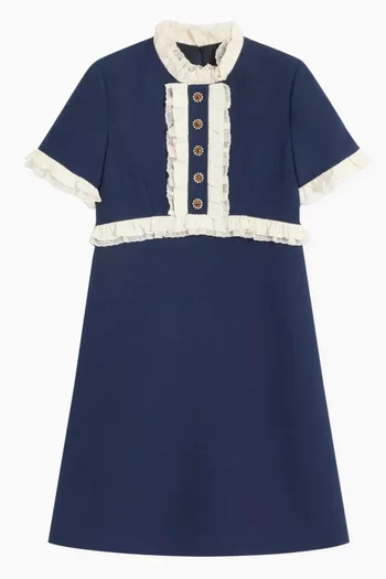 Ruffle Mini Dress in Crepe Couture
