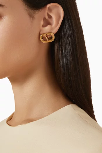 Valentino Garavani Ovalette VLOGO Earrings in Metal
