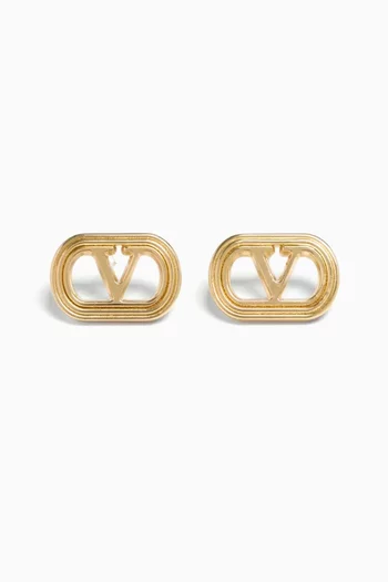 Valentino Garavani Ovalette VLOGO Earrings in Metal