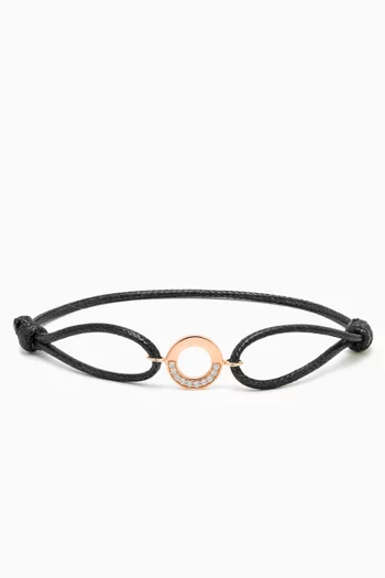 Full Moon Diamond Thread Bracelet in 18kt Rose Gold