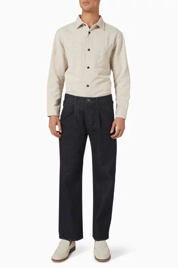 Hank Herringbone Overshirt in Cotton-blend