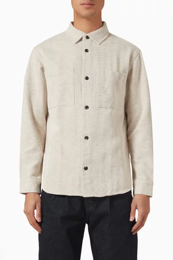 Hank Herringbone Overshirt in Cotton-blend