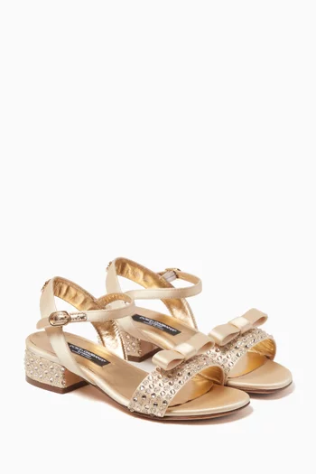 Crystal-embellished Sandals in Satin