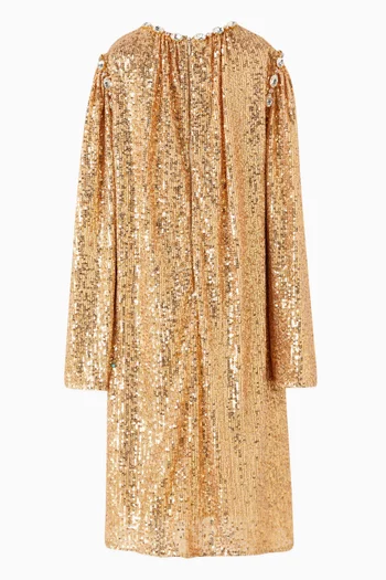 Crystal Sequin-embellished A-line Dress in Tulle