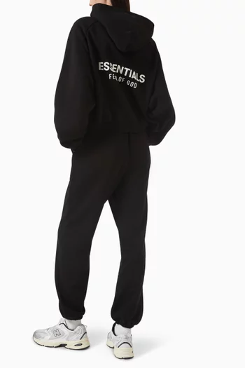 Logo Crop Hoodie in Core Fleece