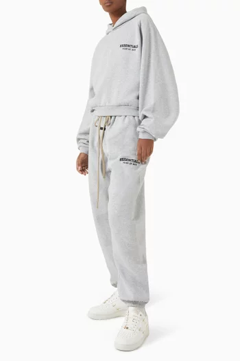 Logo Crop Hoodie in Core Fleece