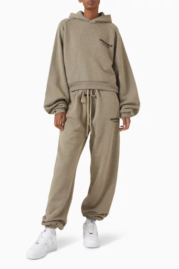 Logo Crop Hoodie in Core Fleece