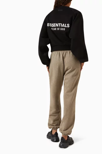 Logo Crop Sweatshirt in Cotton Fleece