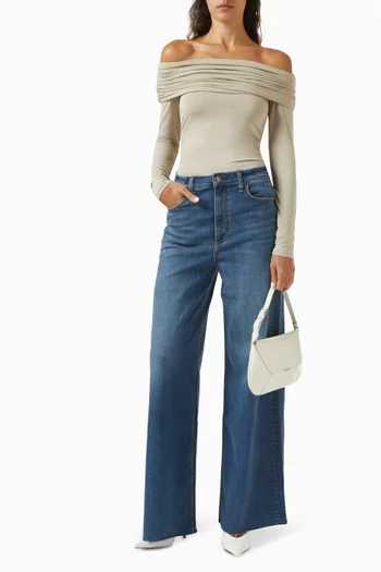 بلوزة لوكا بأكتاف مكشوفة مودال مطاطي