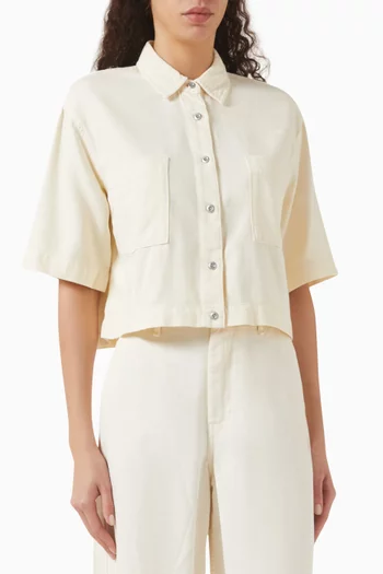Ultra-lightweight Cropped Shirt in Cotton-blend