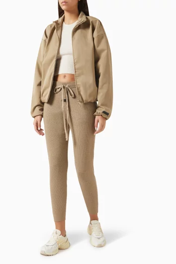 Fitted Sweatpants in Waffle-knit