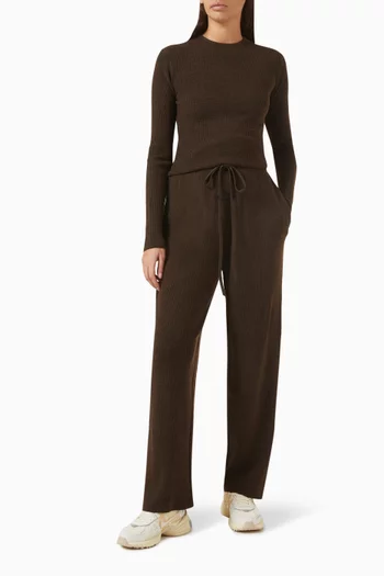 Relaxed Sweatpants in Waffle-knit
