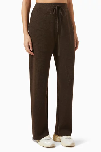 Relaxed Sweatpants in Waffle-knit