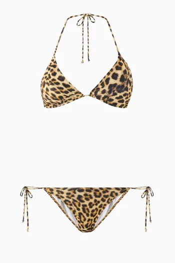 طقم بيكيني بأربطة بوليستر ليكرا