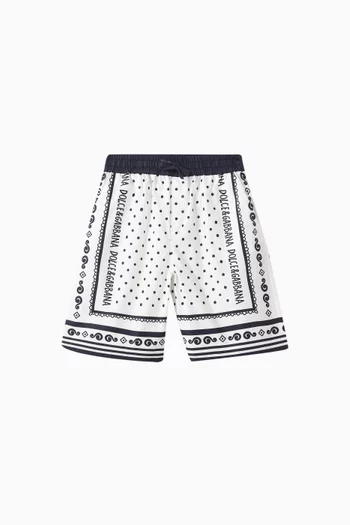 Bandana-print Sweat Shorts in Cotton