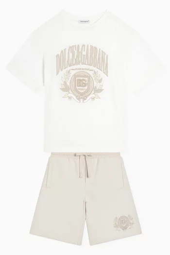 Crest Logo-embroidered Sweatshorts in Cotton-fleece