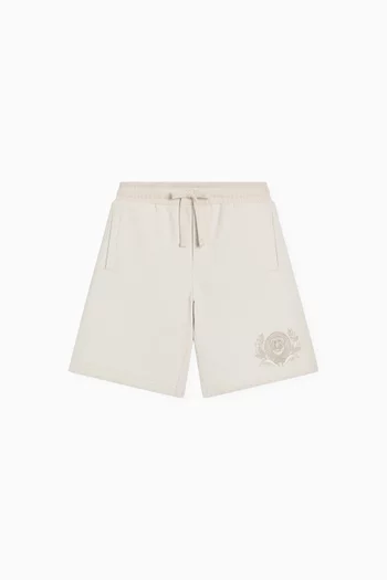 Crest Logo-embroidered Sweatshorts in Cotton-fleece
