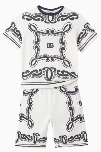 Bandana-print Sweat Shorts in Cotton