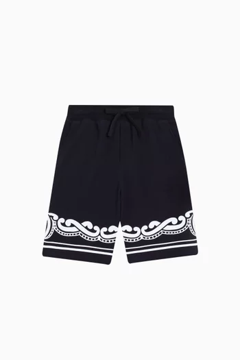 Bandana-print Sweat Shorts in Cotton