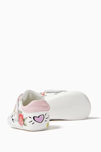 Monogram Allover Print Sneakers in Leather