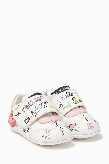 Monogram Allover Print Sneakers in Leather