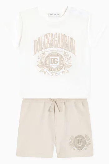 Crest Logo-embroidered T-shirt in Cotton