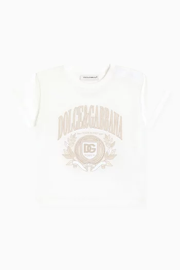 Crest Logo-embroidered T-shirt in Cotton