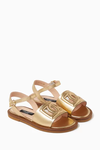 DG Logo Sandals in Patent Leather