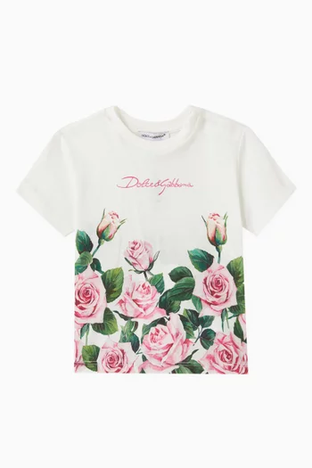 Floral-print T-shirt in Cotton