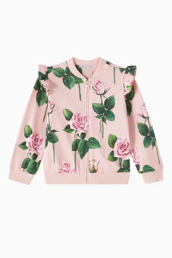 Rose-print Cardigan