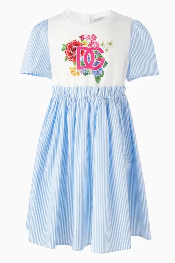 Floral-print T-shirt Dress in Cotton-poplin
