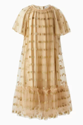 Logo-embellished Dress in Tulle
