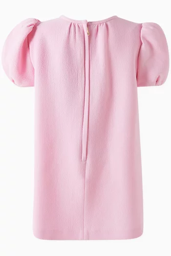 Puff-sleeved Dress in Crepe