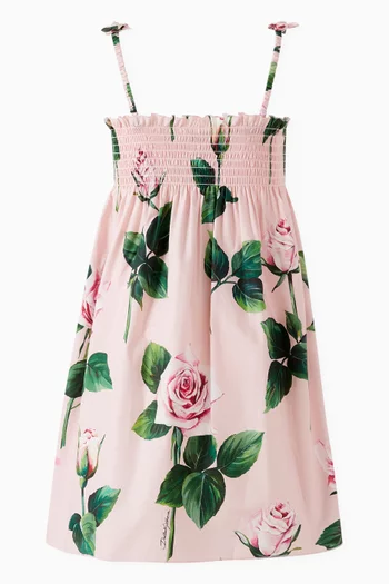 Rose-print Midi Dress in Cotton
