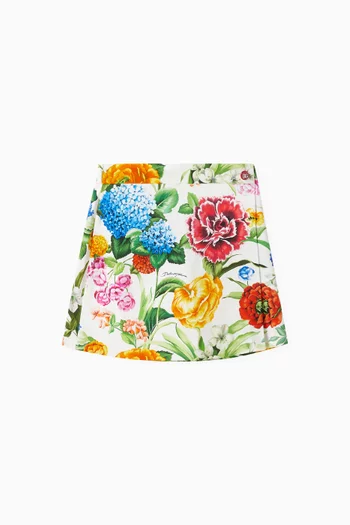 Floral-print Skirt in Cotton