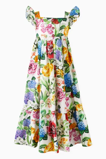 Floral Printed Dress in Cotton