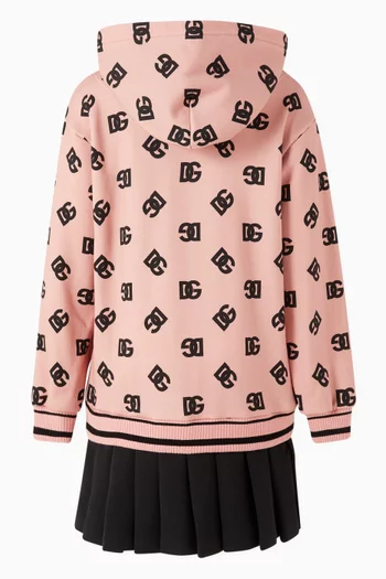 Logo-print Hoodie Dress in Cotton-fleece