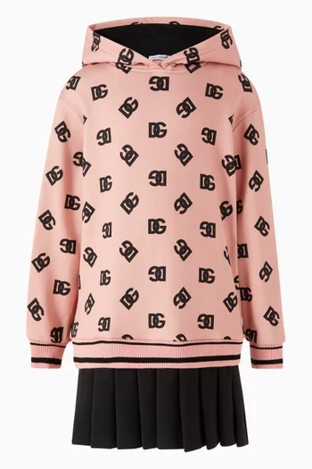Logo-print Hoodie Dress in Cotton-fleece