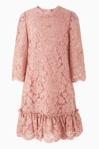 Ruffled Lace Midi Dress