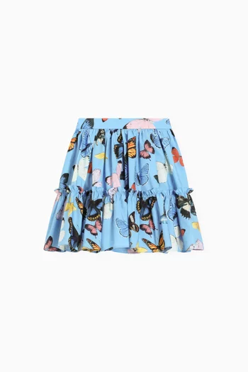 Flared Butterfly Skirt in Cotton-poplin