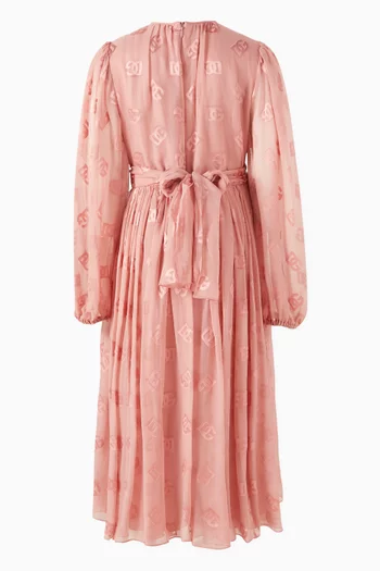 DG Jacquard Midi Dress in Silk-viscose