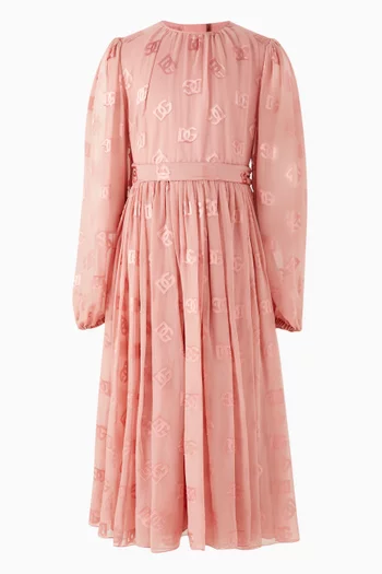 DG Jacquard Midi Dress in Silk-viscose